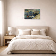 Gallery-wrapped canvas print of Edward Hopper's 'Bridle Path' displayed on a wall in a bedroom