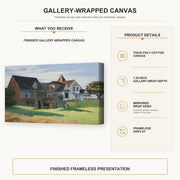 Edward Hopper - Cape Cod Afternoon gallery wrap canvas construction and hanging details infographic