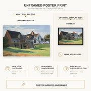 Edward Hopper - Cape Cod Afternoon poster print size comparison and framing display infographic