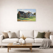 Unframed poster print of Edward Hopper's 'Cape Cod Afternoon' displayed on a wall in a living room (image 2 of 2)