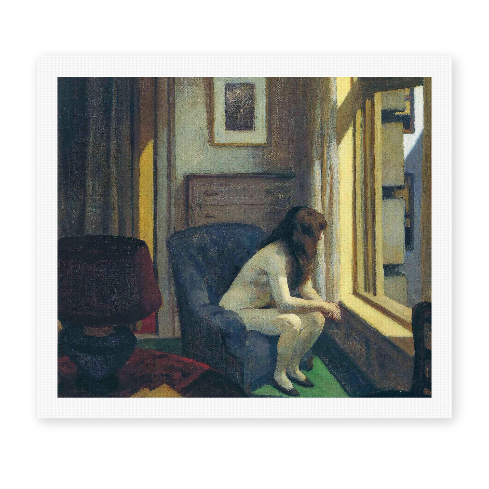 Edward Hopper's 'Eleven A.M. (11 am)' painting reproduced as a rolled canvas print