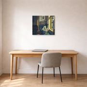 Unframed poster print of Edward Hopper's 'Eleven A.M. (11 am)' displayed on a wall in an office