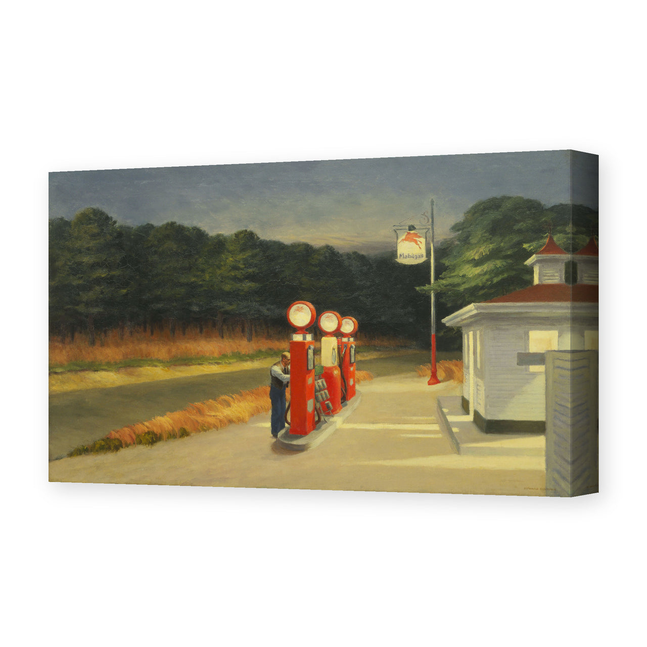 Edward Hopper's 'Gas' painting reproduced as a gallery-wrapped canvas print