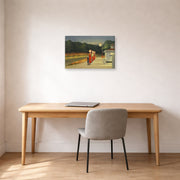 Gallery-wrapped canvas print of Edward Hopper's 'Gas' displayed on a wall in an office