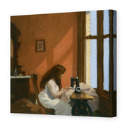 Edward Hopper's 'Girl at a Sewing Machine' painting reproduced as a gallery-wrapped canvas print