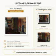 Edward Hopper - New York Movie canvas print size comparison and framing display infographic