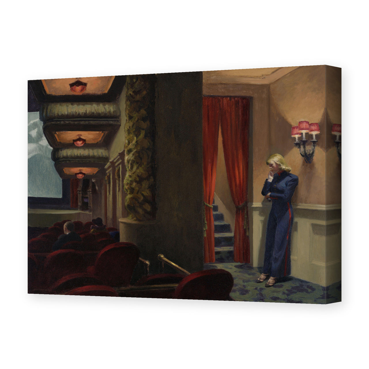 Edward Hopper's 'New York Movie' painting reproduced as a gallery-wrapped canvas print