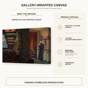 Edward Hopper - New York Movie gallery wrap canvas construction and hanging details infographic
