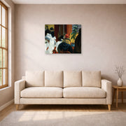 Unframed poster print of Edward Hopper's 'New York Restaurant' displayed on a wall in a living room (image 1 of 2)