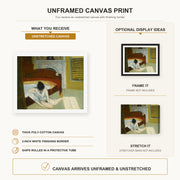 Edward Hopper - Summer Interior canvas print size comparison and framing display infographic