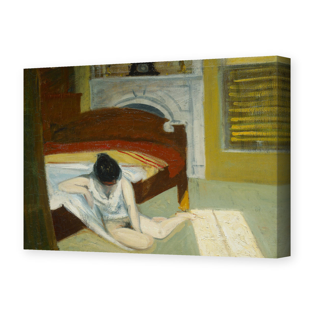 Edward Hopper's 'Summer Interior' painting reproduced as a gallery-wrapped canvas print