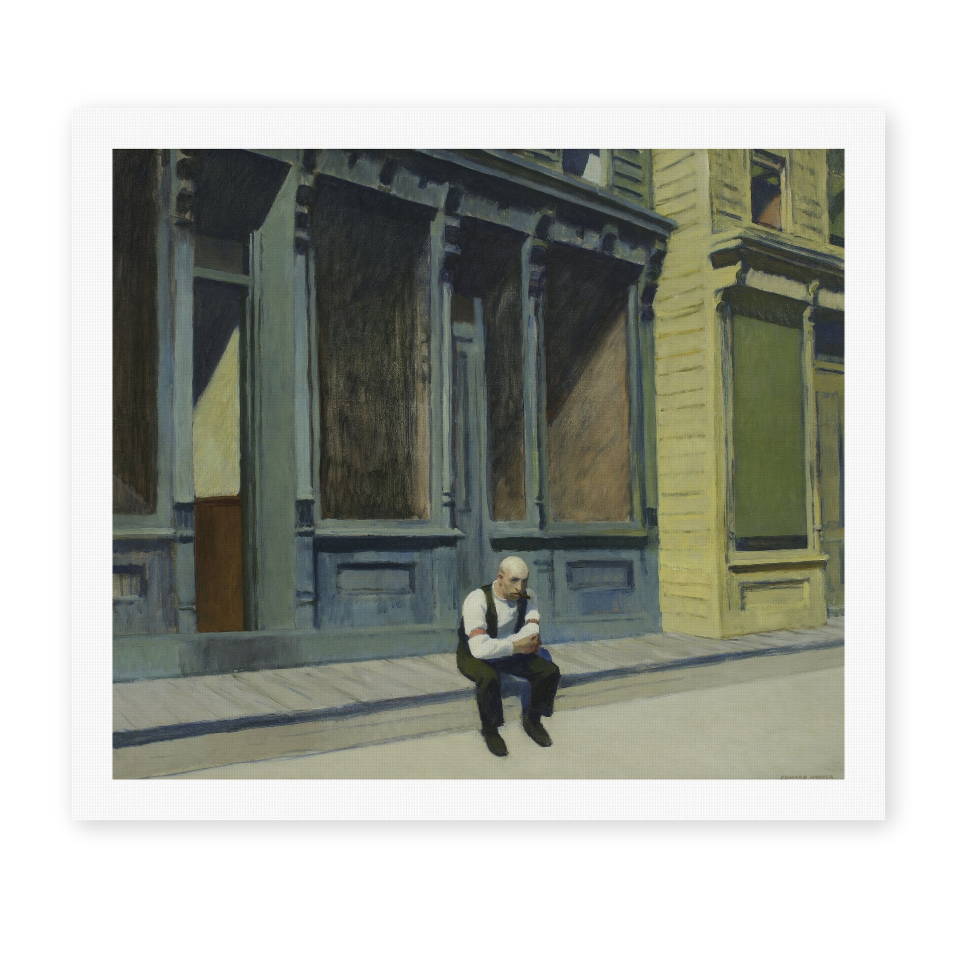 Edward Hopper's 'Sunday' painting reproduced as a rolled canvas print