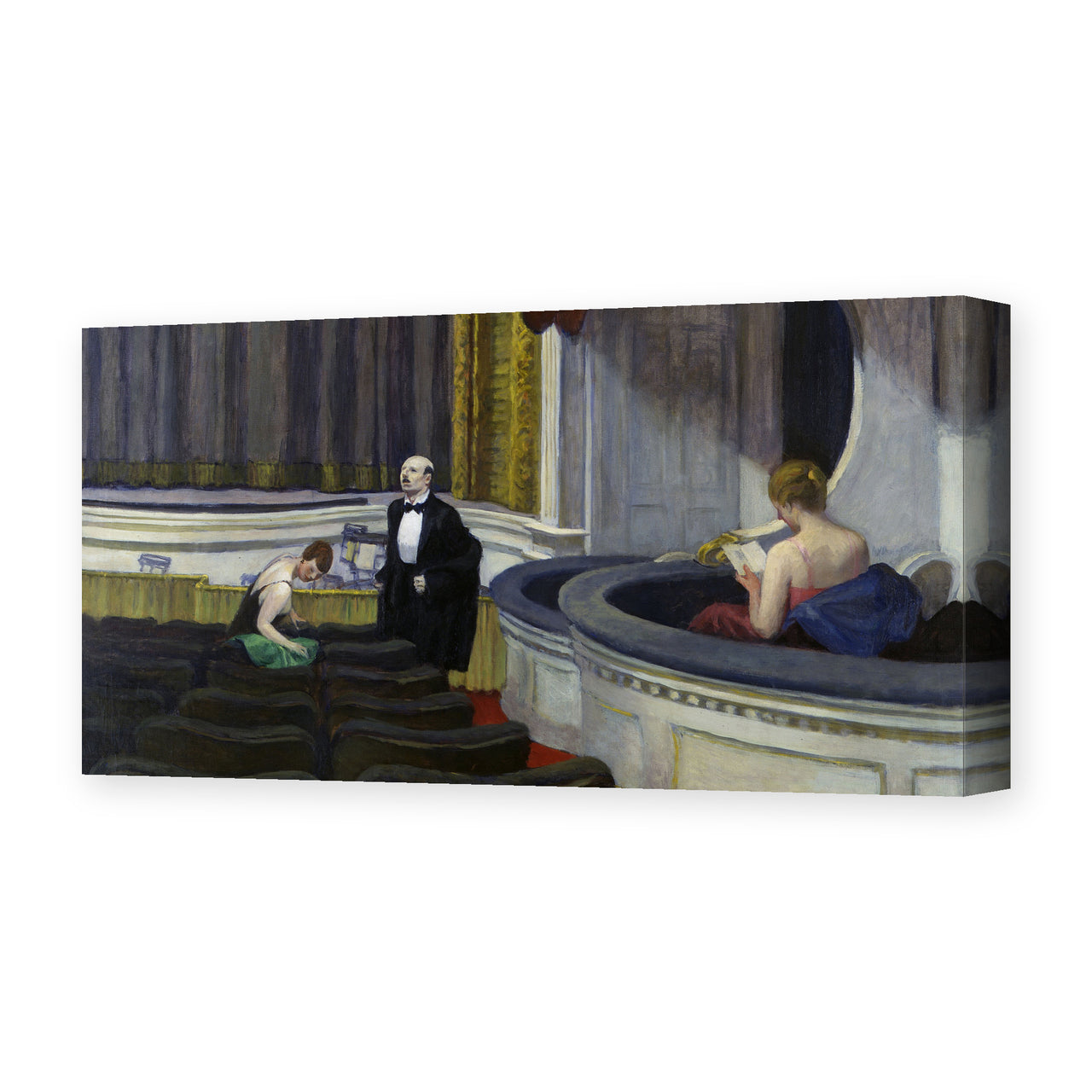 Edward Hopper's 'Two on the Aisle' painting reproduced as a gallery-wrapped canvas print