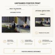 Edward Hopper - Two on the Aisle poster print size comparison and framing display infographic