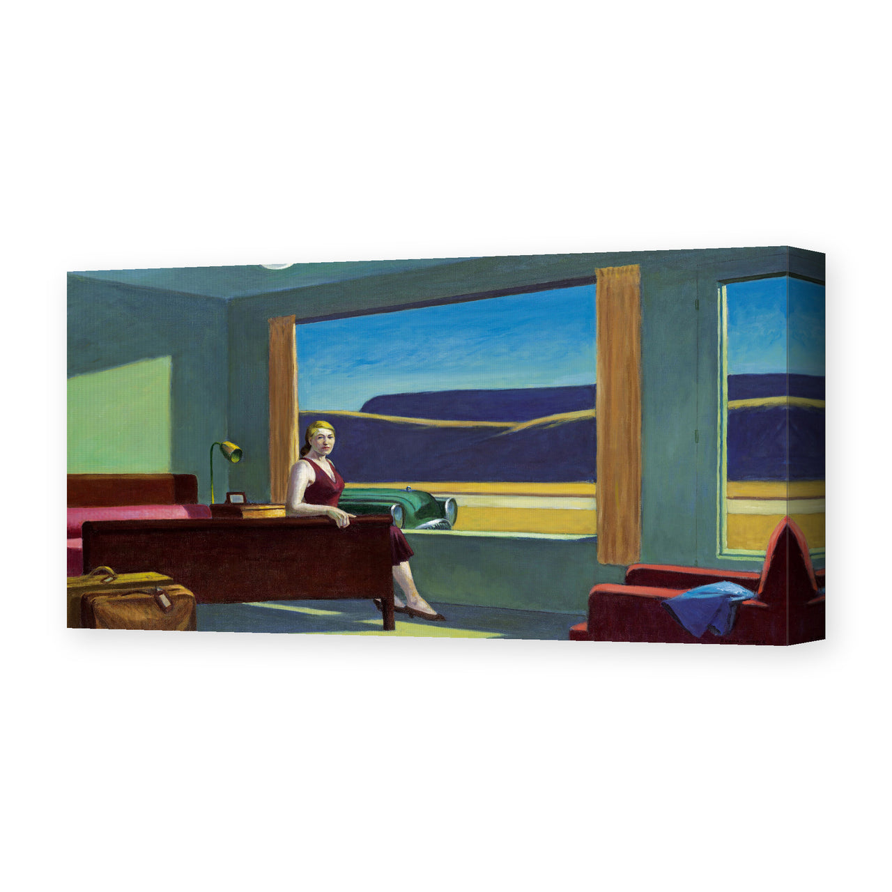 Edward Hopper's 'Western Motel' painting reproduced as a gallery-wrapped canvas print