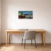 Gallery-wrapped canvas print of Edward Hopper's 'Western Motel' displayed on a wall in an office
