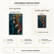 El Greco - Christ Carrying The Cross poster print size comparison and framing display infographic