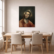 Gallery-wrapped canvas print of El Greco's Christ in Prayer displayed on a wall in a dining room