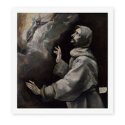 El Greco's 'Saint Francis Receiving the Stigmata' painting reproduced as a rolled canvas print