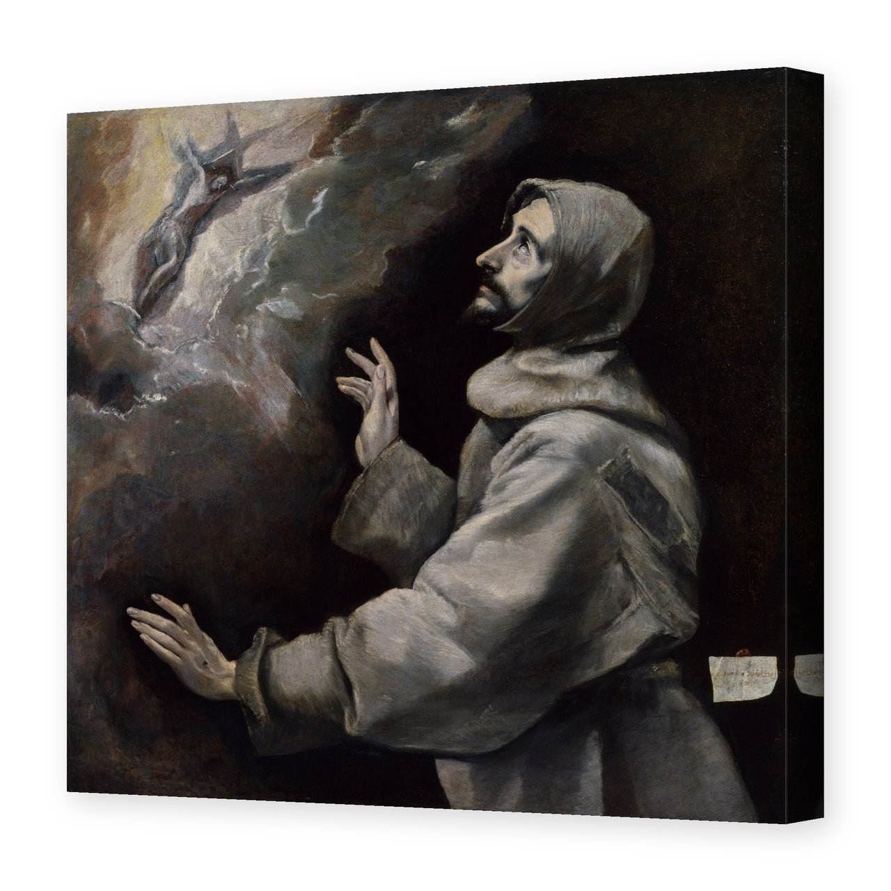 El Greco's 'Saint Francis Receiving the Stigmata' painting reproduced as a gallery-wrapped canvas print