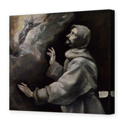 El Greco's 'Saint Francis Receiving the Stigmata' painting reproduced as a gallery-wrapped canvas print