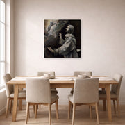 Gallery-wrapped canvas print of El Greco's Saint Francis Receiving the Stigmata displayed on a wall in a dining room