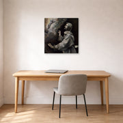 Gallery-wrapped canvas print of El Greco's Saint Francis Receiving the Stigmata displayed on a wall in an office