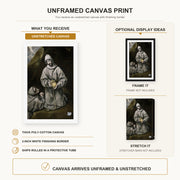 El Greco - Saint Francis and Brother Leo Meditating on Death canvas print size comparison and framing display infographic