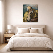 Gallery-wrapped canvas print of El Greco's Saint Joseph displayed on a wall in a bedroom