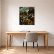 Gallery-wrapped canvas print of El Greco's The Entombment of Christ displayed on a wall in an office