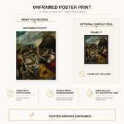El Greco - The Entombment of Christ poster print size comparison and framing display infographic