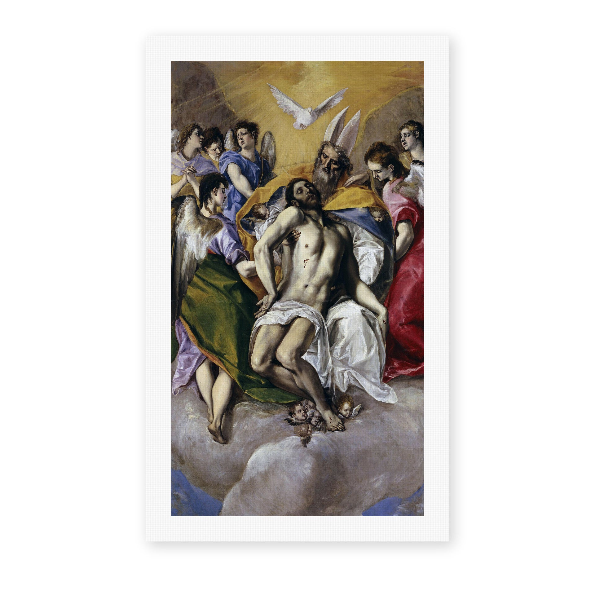 El Greco's 'The Holy Trinity' painting reproduced as a rolled canvas print