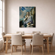 Gallery-wrapped canvas print of El Greco's The Penitent Magdalene displayed on a wall in a dining room