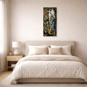 Gallery-wrapped canvas print of El Greco's The Resurrection displayed on a wall in a bedroom