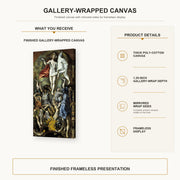 El Greco - The Resurrection gallery wrap canvas construction and hanging details infographic