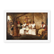 Eyre Crowe's 'Slaves Waiting for Sale, Richmond, Virginia' painting reproduced as a rolled canvas print