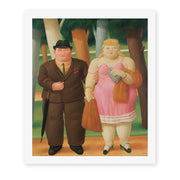 Fernando Botero's 'A Couple' painting reproduced as a rolled canvas print
