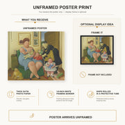 Fernando Botero - Family poster print size comparison and framing display infographic