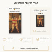 Fernando Botero - Abu Ghraib poster print size comparison and framing display infographic