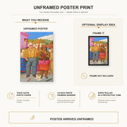 Fernando Botero - At the Grande Dame poster print size comparison and framing display infographic