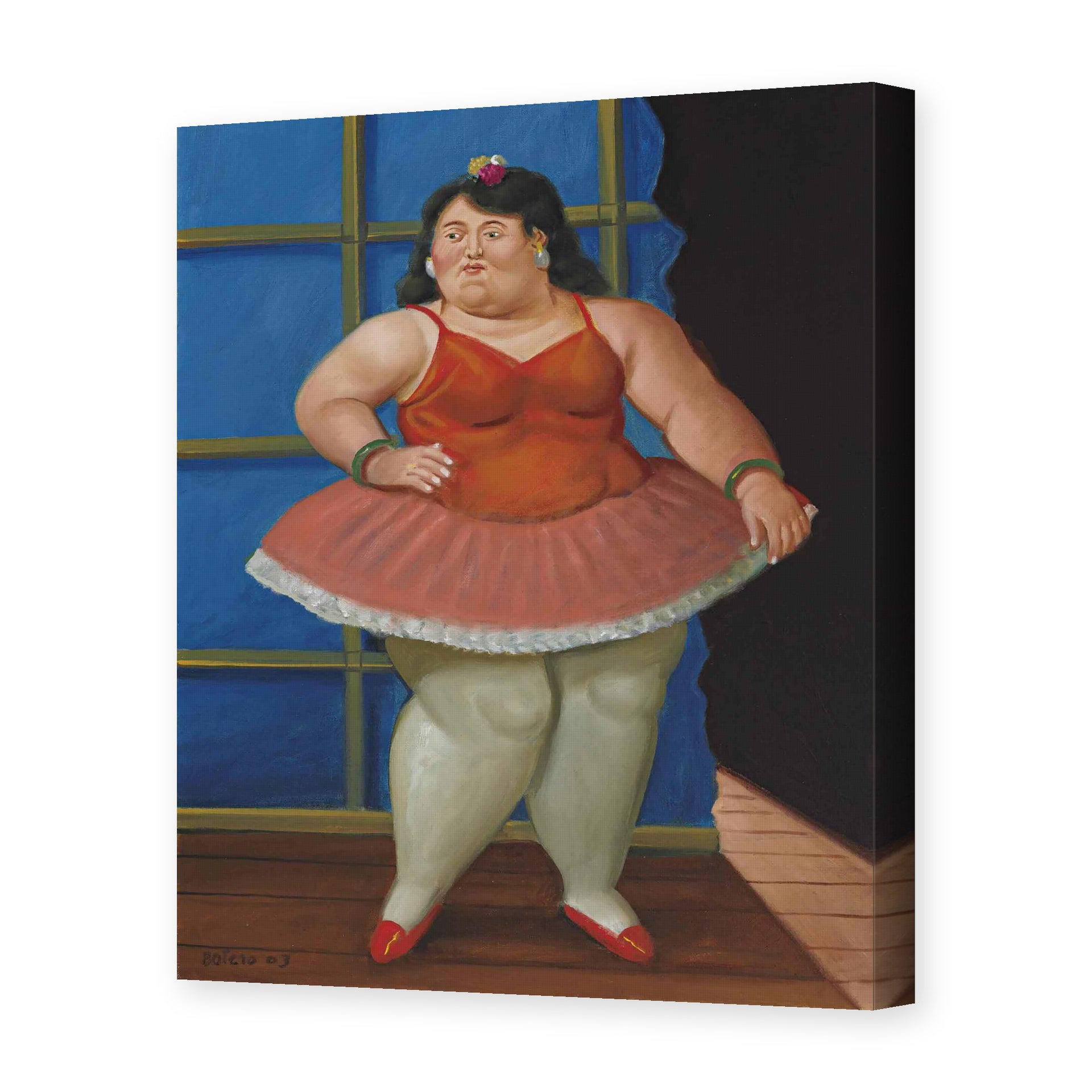 Fernando Botero's 'Ballerina' painting reproduced as a gallery-wrapped canvas print