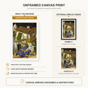 Fernando Botero - Car Bomb canvas print size comparison and framing display infographic
