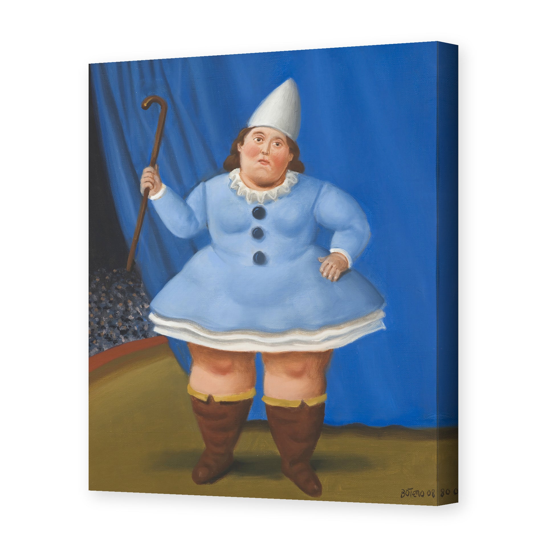 Fernando Botero's 'Circus Girl' painting reproduced as a gallery-wrapped canvas print
