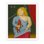 Fernando Botero's 'Circus Woman with Dog' painting reproduced as a rolled canvas print