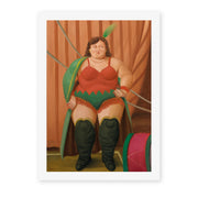 Fernando Botero's 'Circus Woman' painting reproduced as a rolled canvas print