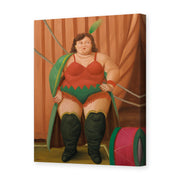 Fernando Botero's 'Circus Woman' painting reproduced as a gallery-wrapped canvas print