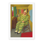 Fernando Botero's 'Clown in His Trailer' painting reproduced as a rolled canvas print