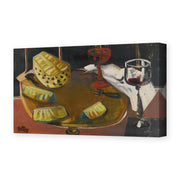 Fernando Botero's 'Composición Con Copa Y Piña' painting reproduced as a gallery-wrapped canvas print