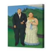 Fernando Botero's 'Country Wedding' painting reproduced as a gallery-wrapped canvas print