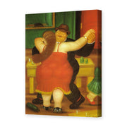 Fernando Botero's 'Couple Dancing' painting reproduced as a gallery-wrapped canvas print